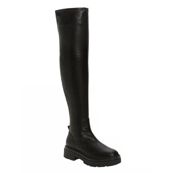 NEW STEVE MADDEN women's over knee platform boot in black - Picture 1 of 4